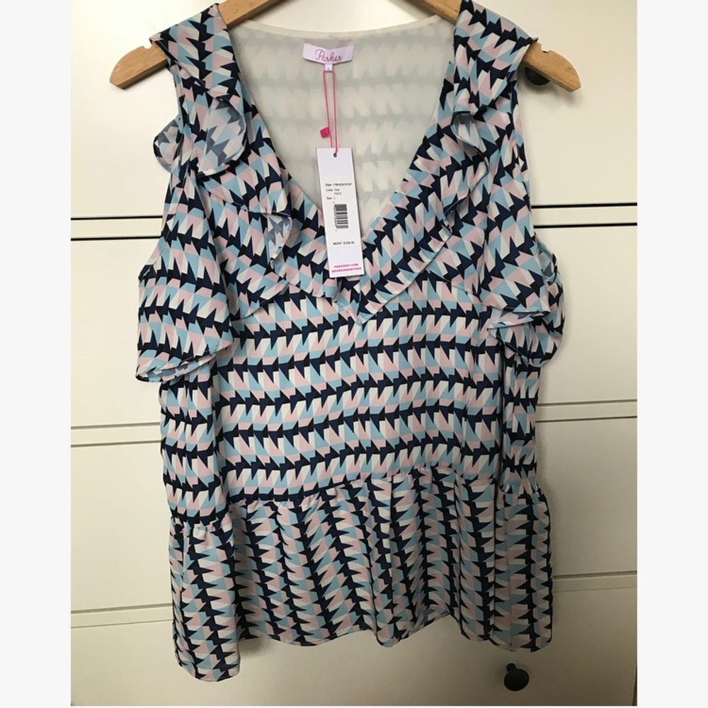 Parker Cold-Shoulder Peplum Blouse